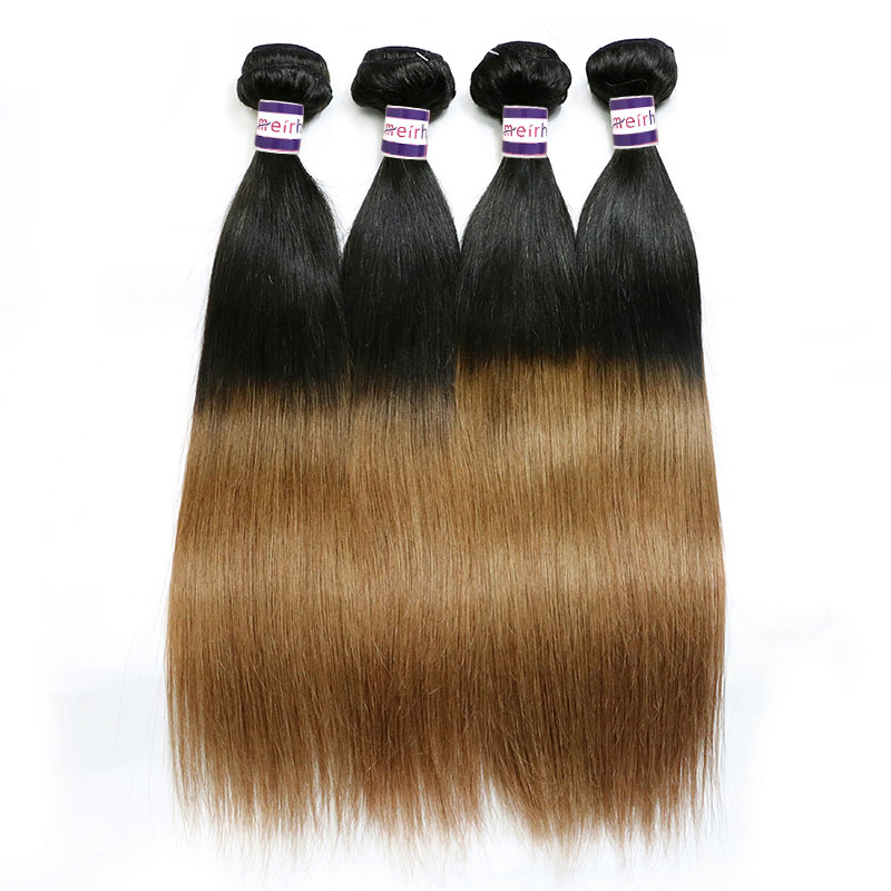 ombre hair straight brazilian dark brown ombre 1B/30 Color